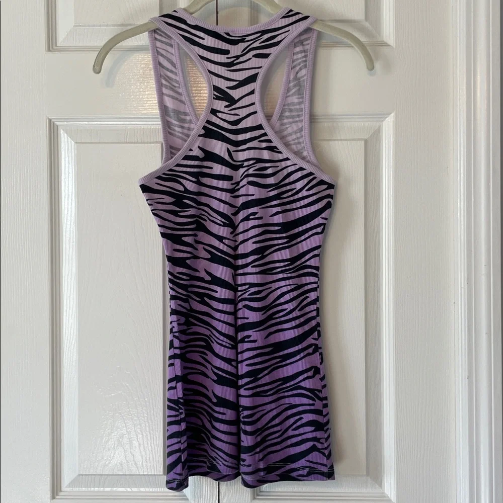 Jet Set Zebra Racerback Tank Top - Picture 2 of 4